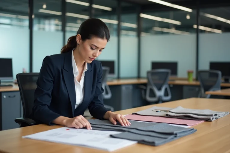 Aménagement sur mesure d'un bureau professionnel en open space avec mobilier en bois et cloisons en verre dépoli
