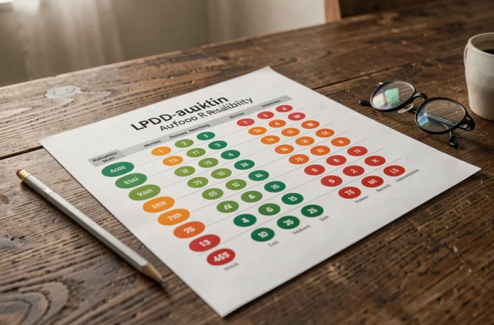 Gros plan d'une fiche fiabilité LPDD avec indicateurs colorés pour comparer les modèles de voitures